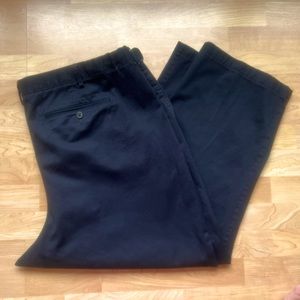 50 x 30 Lands End Mens Chino work Dress Pant black Khakis 50x30 Traditional fit